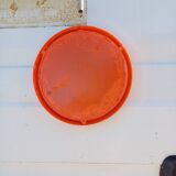 Vintage round plastic orange mirror