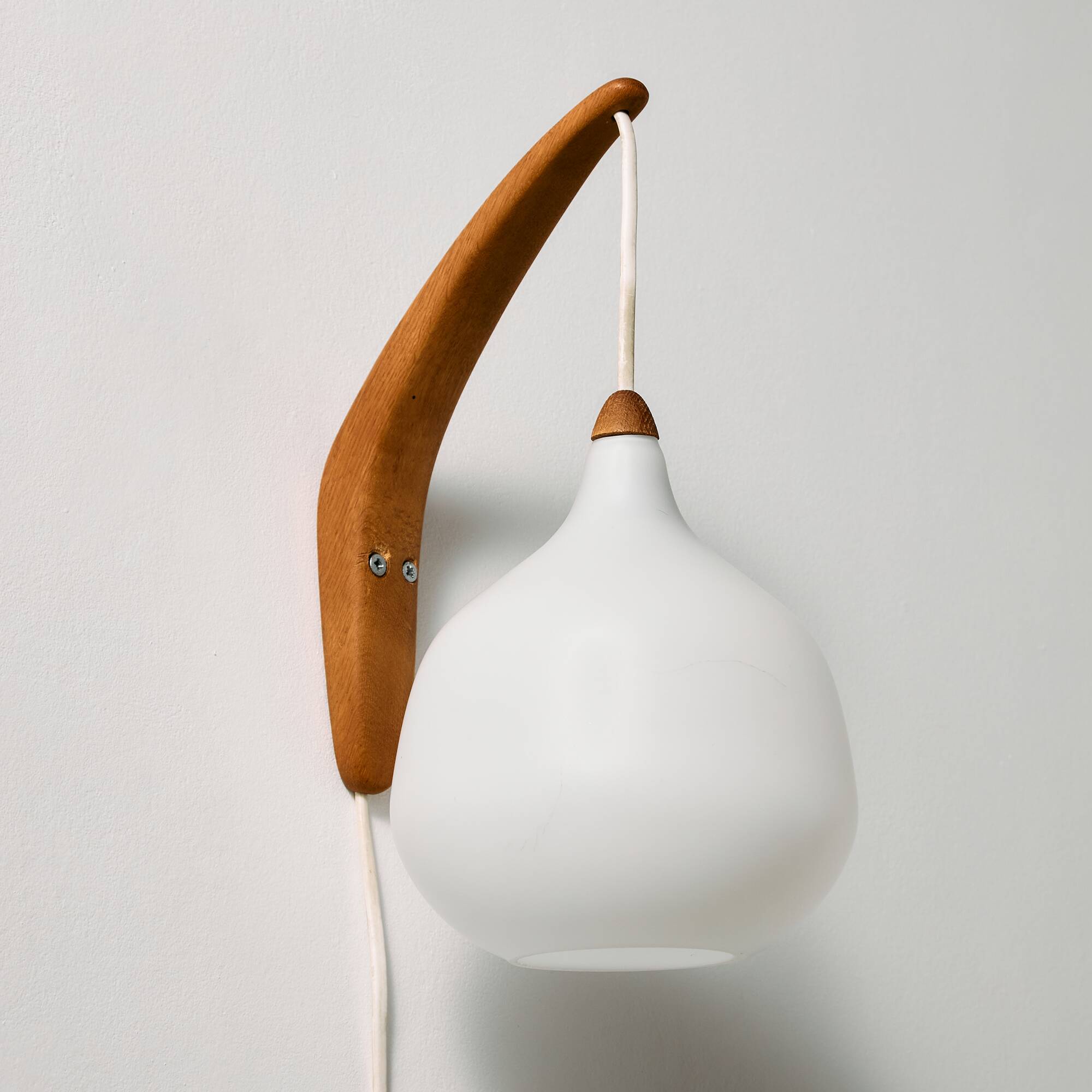 MK10987 Teak and glass wall lamp by Uno & Östen Kristiansson for Luxus