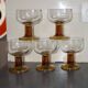 Vintage 70s glasses with amber block feet