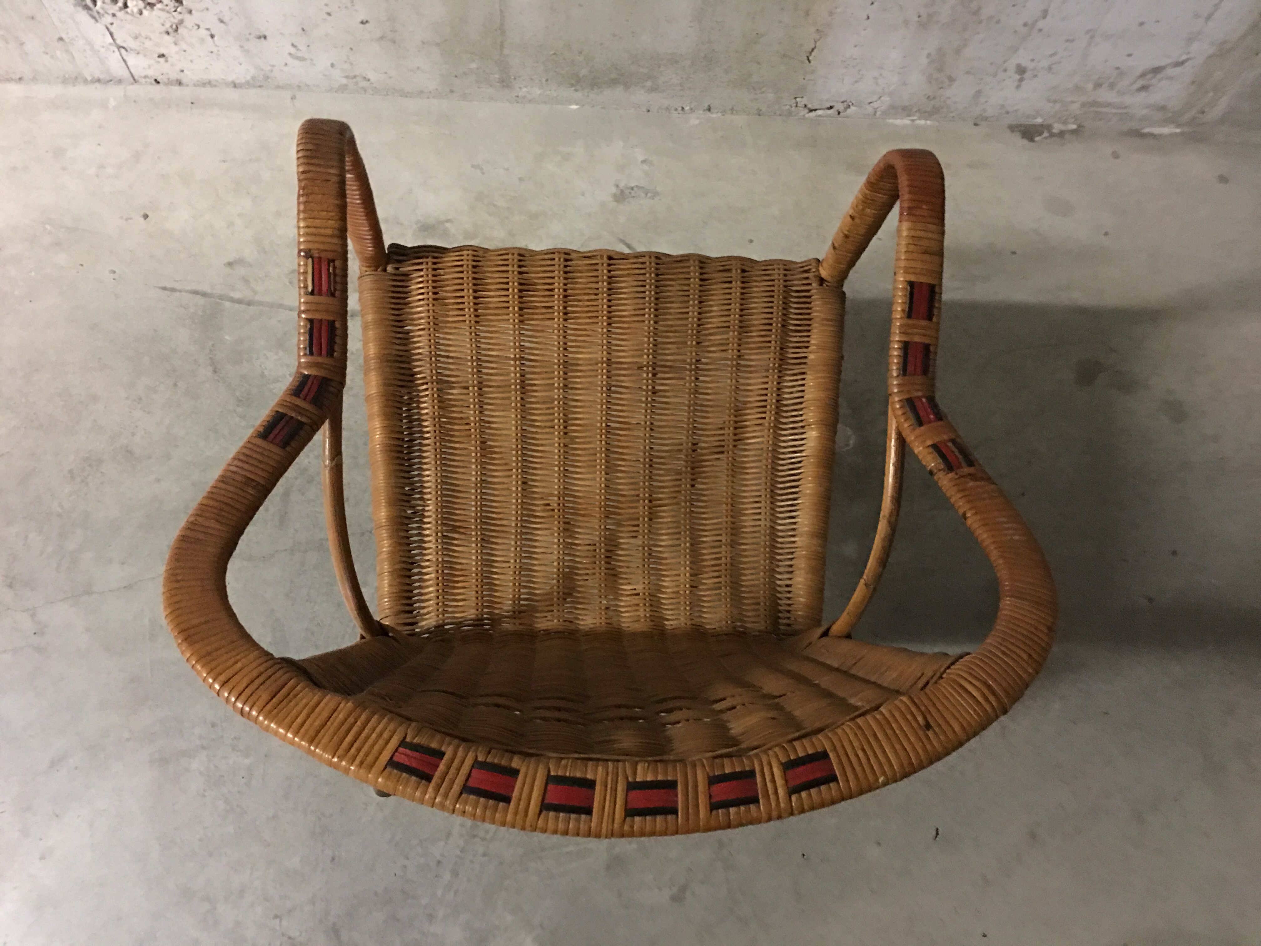 Rattan armchair 60s