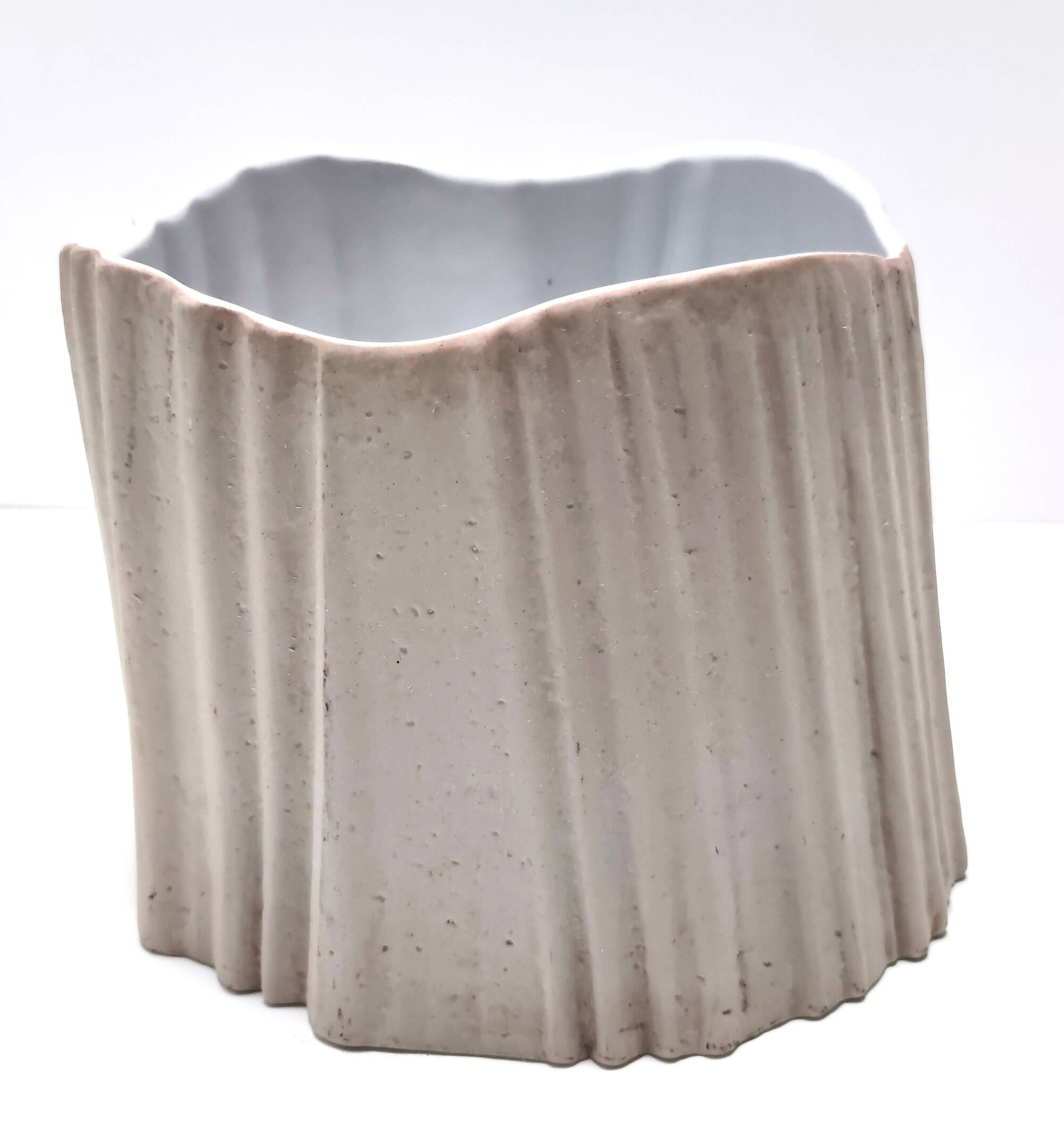 Irregular Shaped Grey Earthenware Vase by Rosenthal, Italy