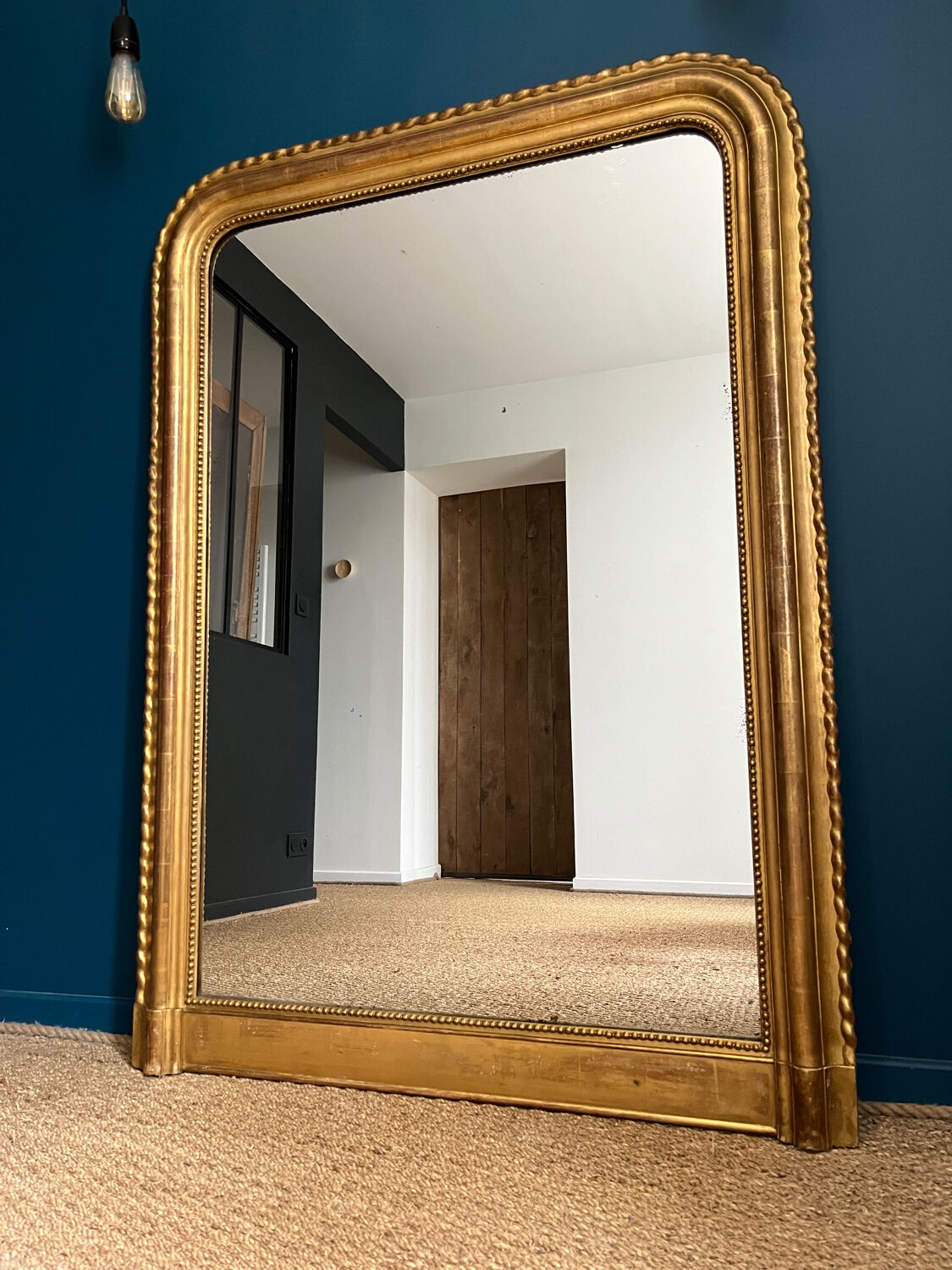 Louis-Philippe mirror gilded with gold leaf antique mirror