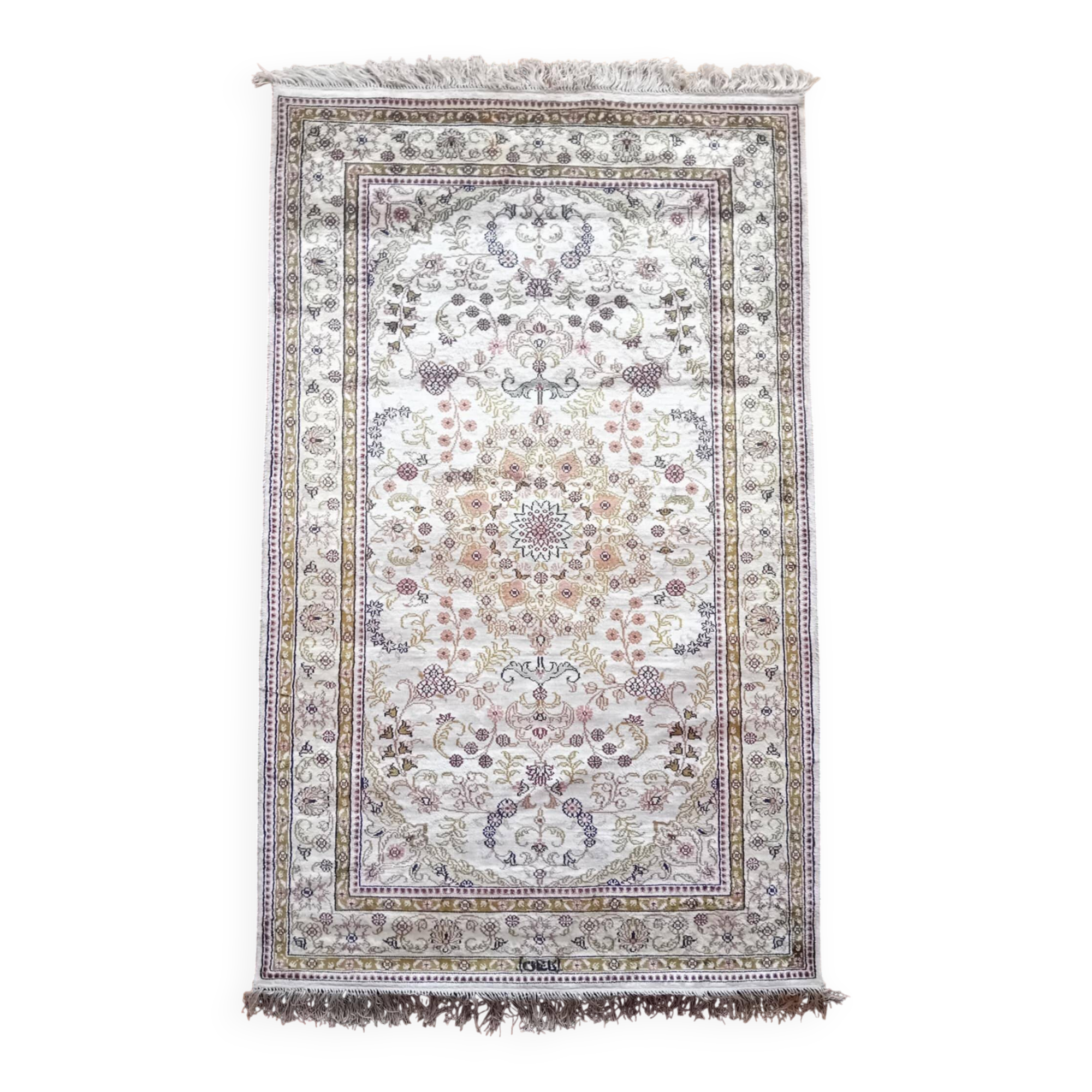 Handmade silk cashmere rug 151x92cm