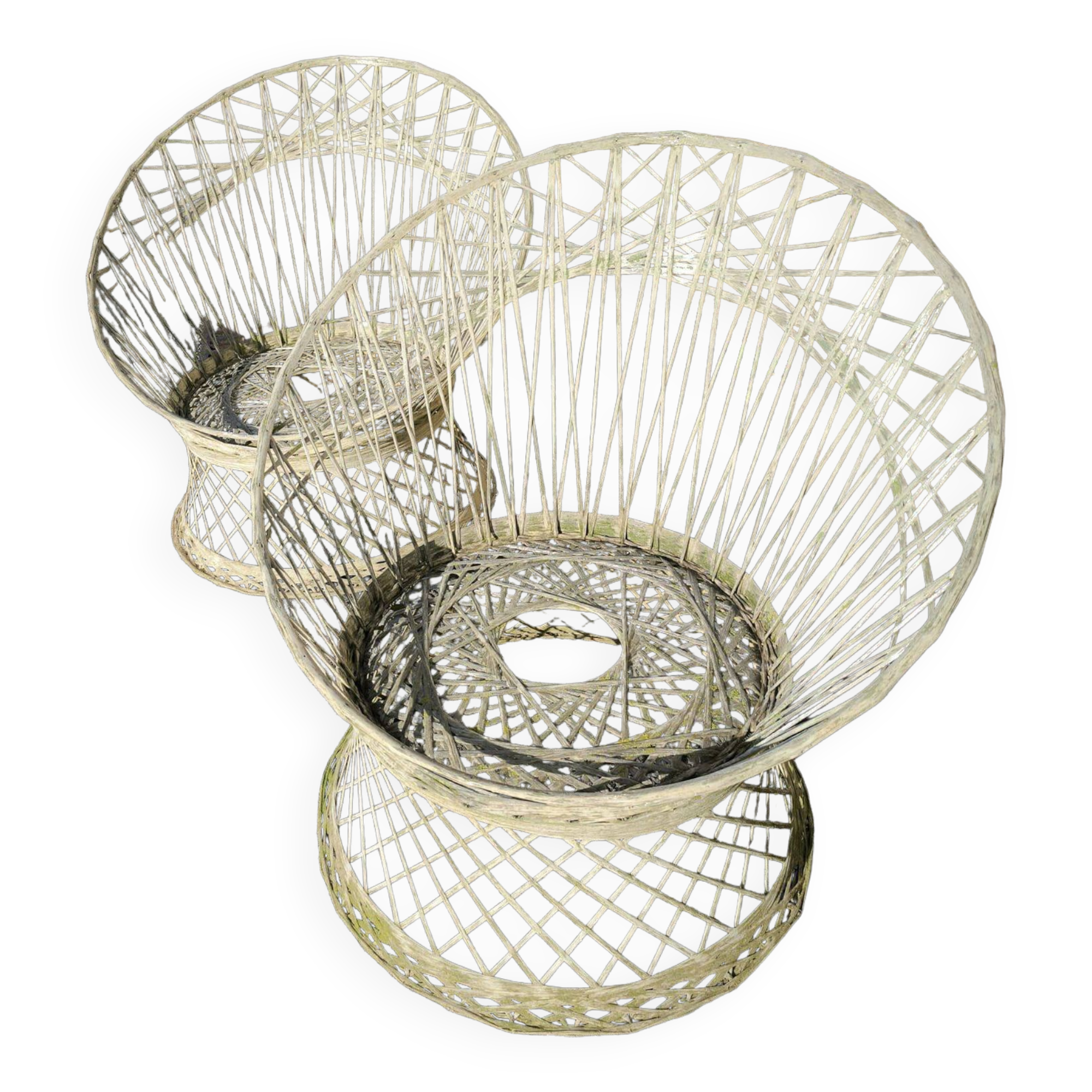 Pair of large garden armchairs