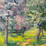 Flowered landscape signed Lacas