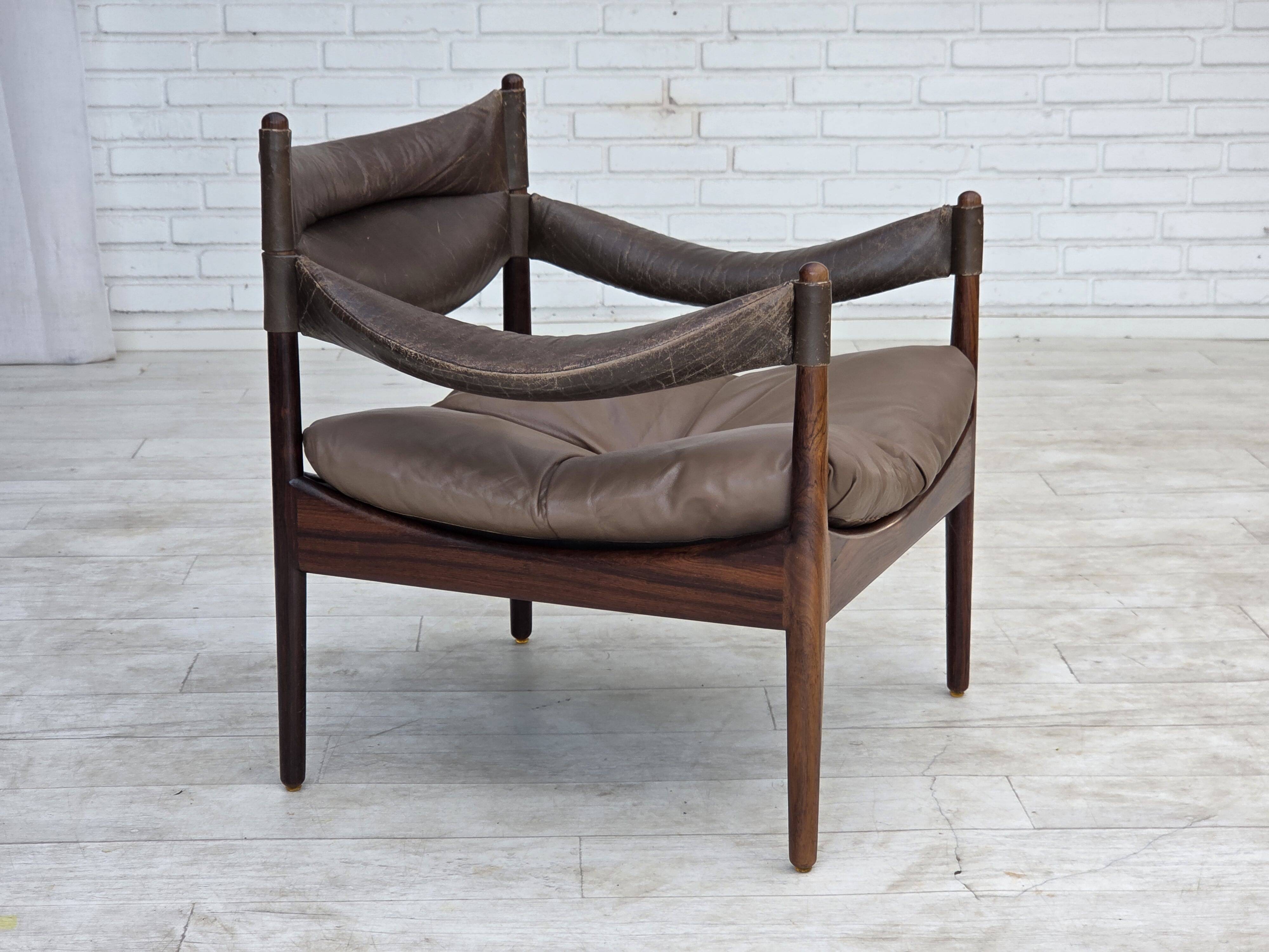 Années 1970, design danois par Kristian Vedel, fauteuil modèle "Modus".