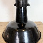 Lampe de plafond industrielle en émail noir à forme de ciseaux, années 1930