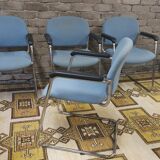Set of 4 drabert armchairs with chrome legs, 1980