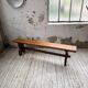Paire de bancs noyer 1900