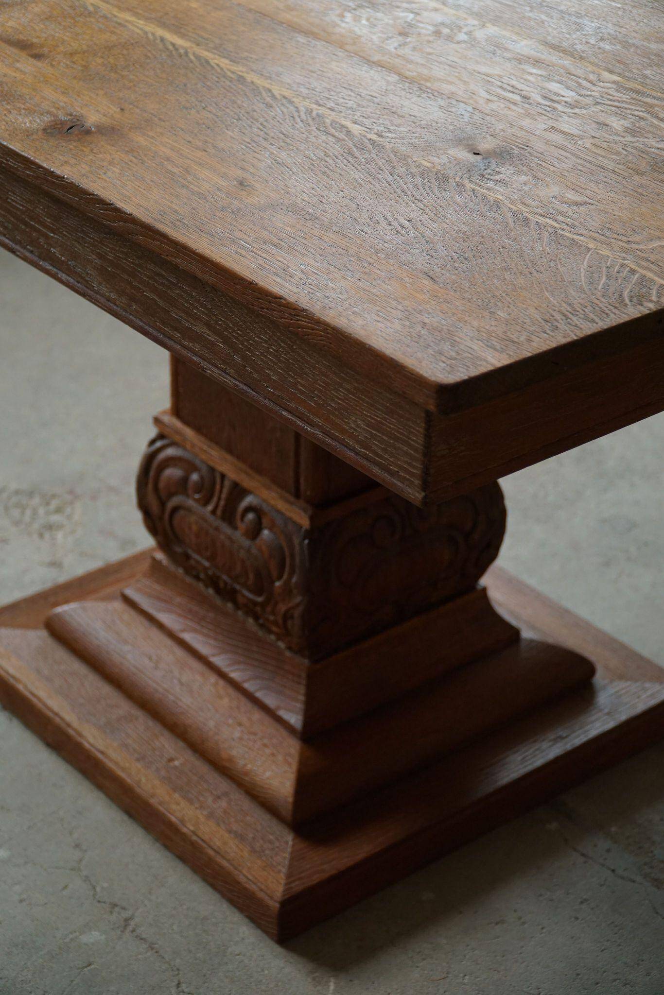 Art Nouveau dining table/desk in oak, early 20th century.