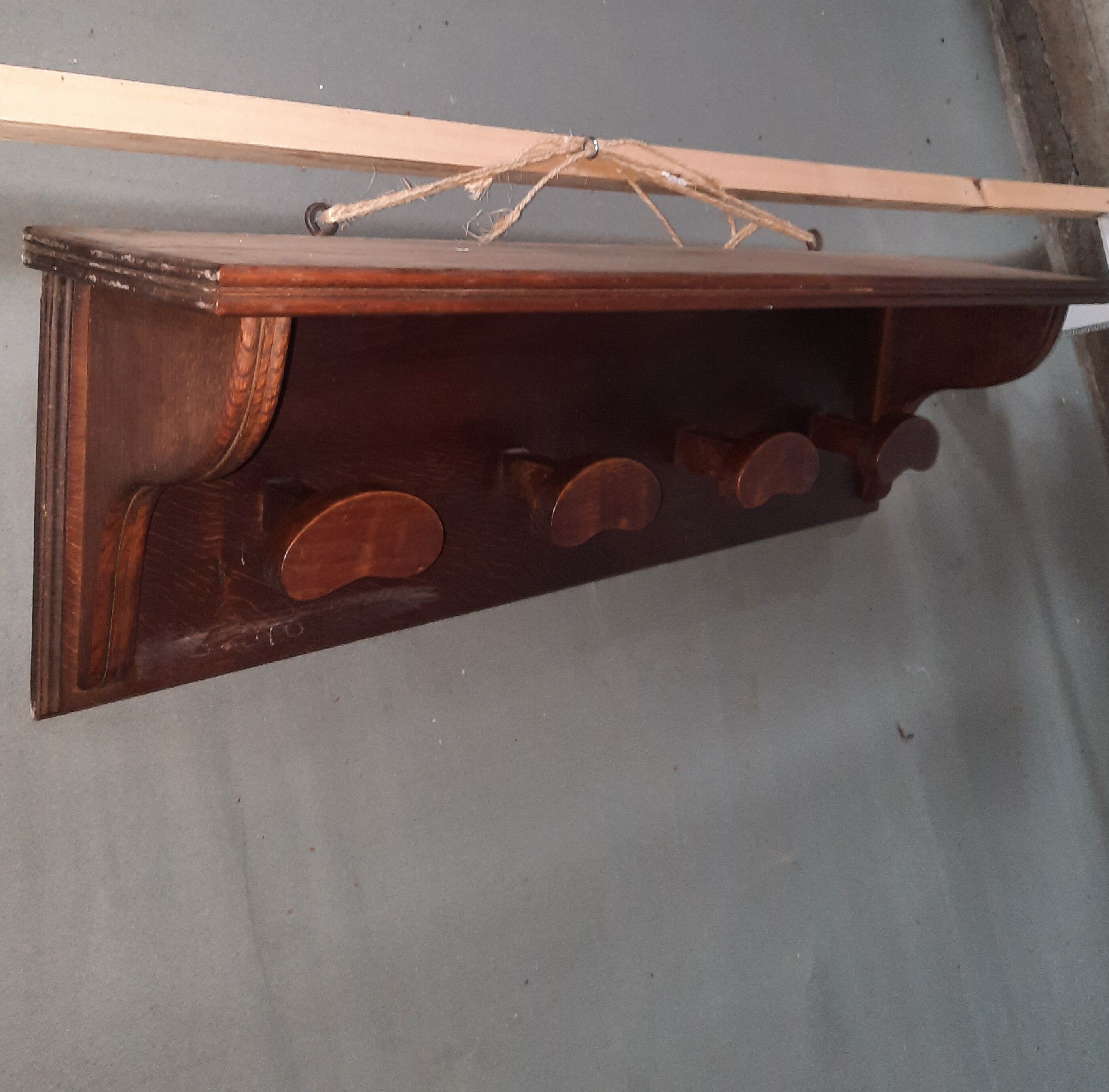 Wooden wall coat rack