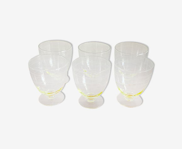 6 verres jaune à orangeade