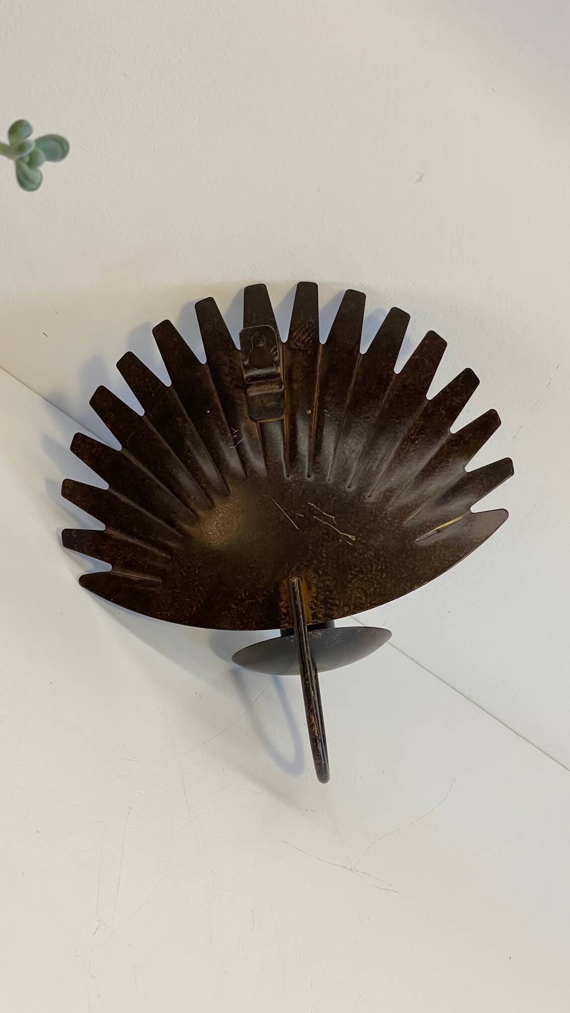 Brown patina wall candle holder