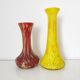 Ensemble de deux vases en verre marmoréen