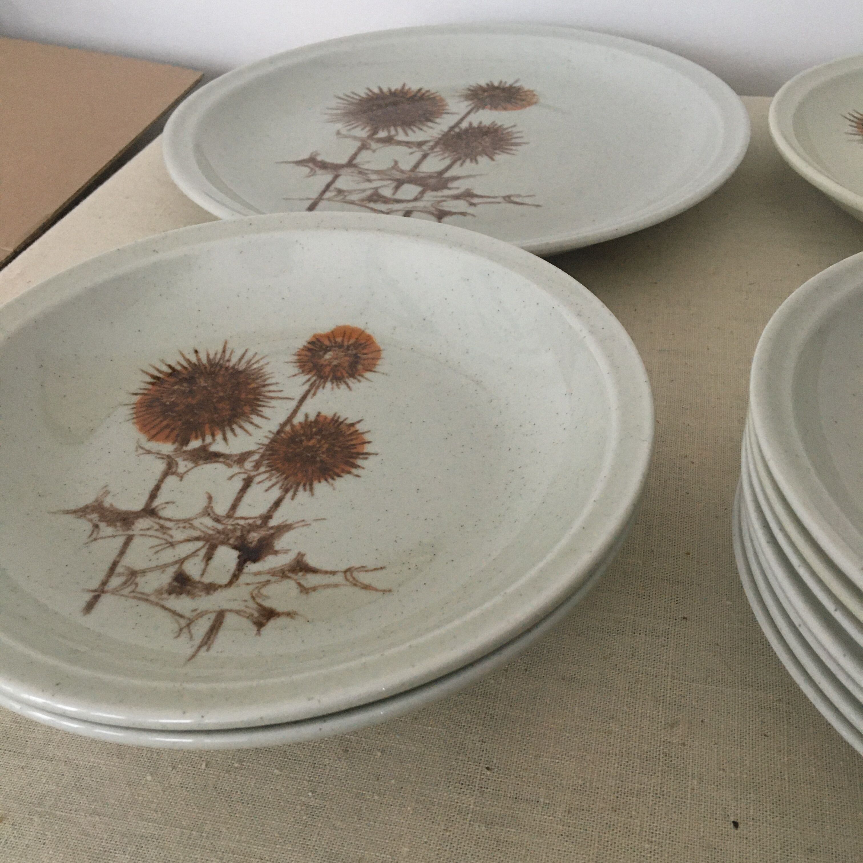 Set de 11 assiettes et plat en grès Chardon Sarreguemines