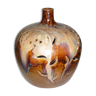 Pied de lampe boule ajouré en céramique vintage