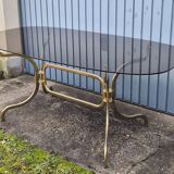 Smoked glass oval table 1970s