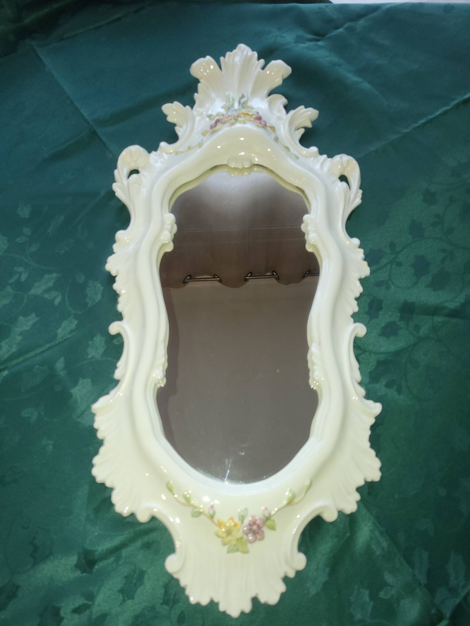 Farnesiana Mirror by Carlo Corvi in ceramic Italy 1950