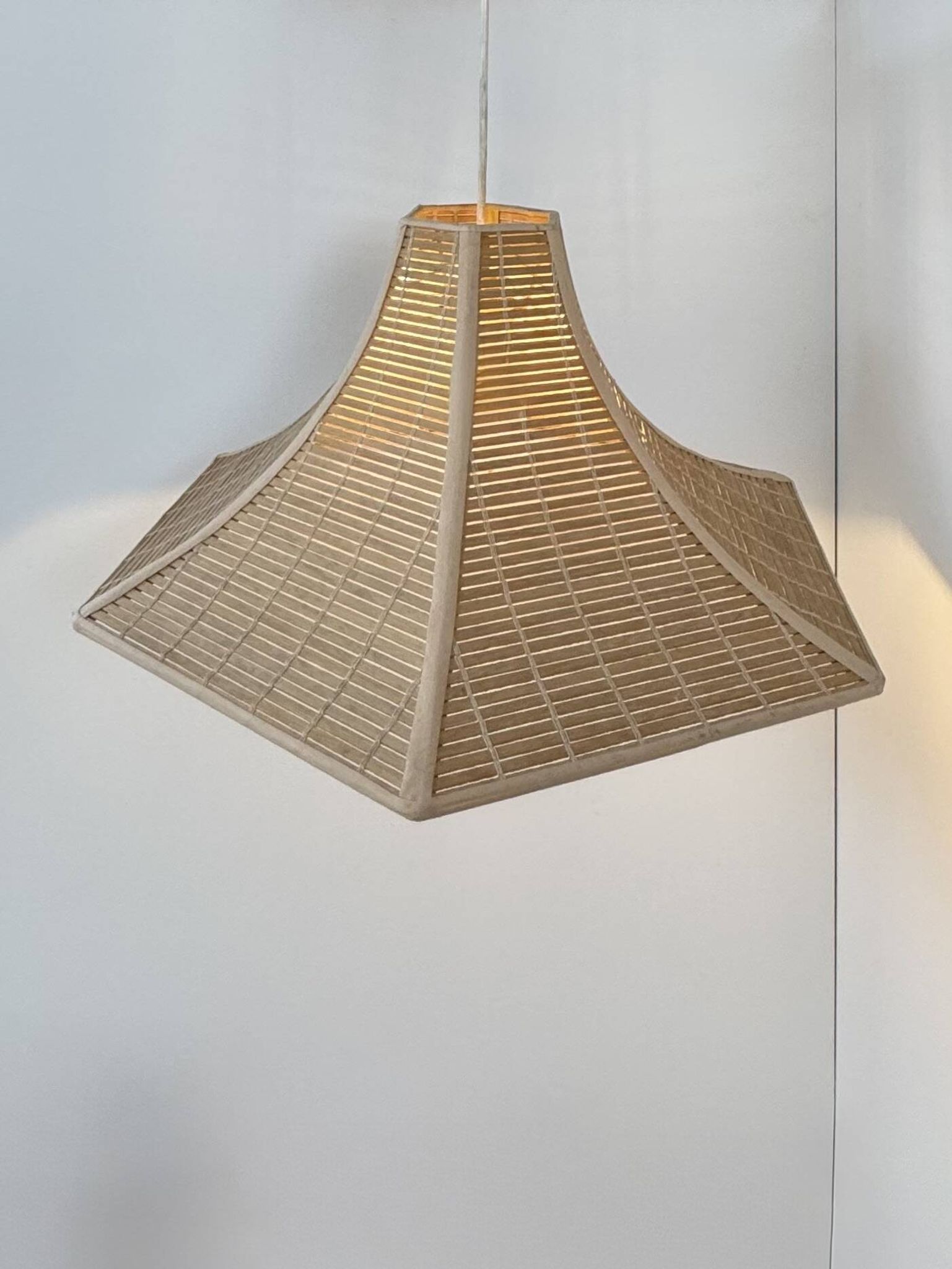 Vintage suspension, wooden slats, France, 1980.
