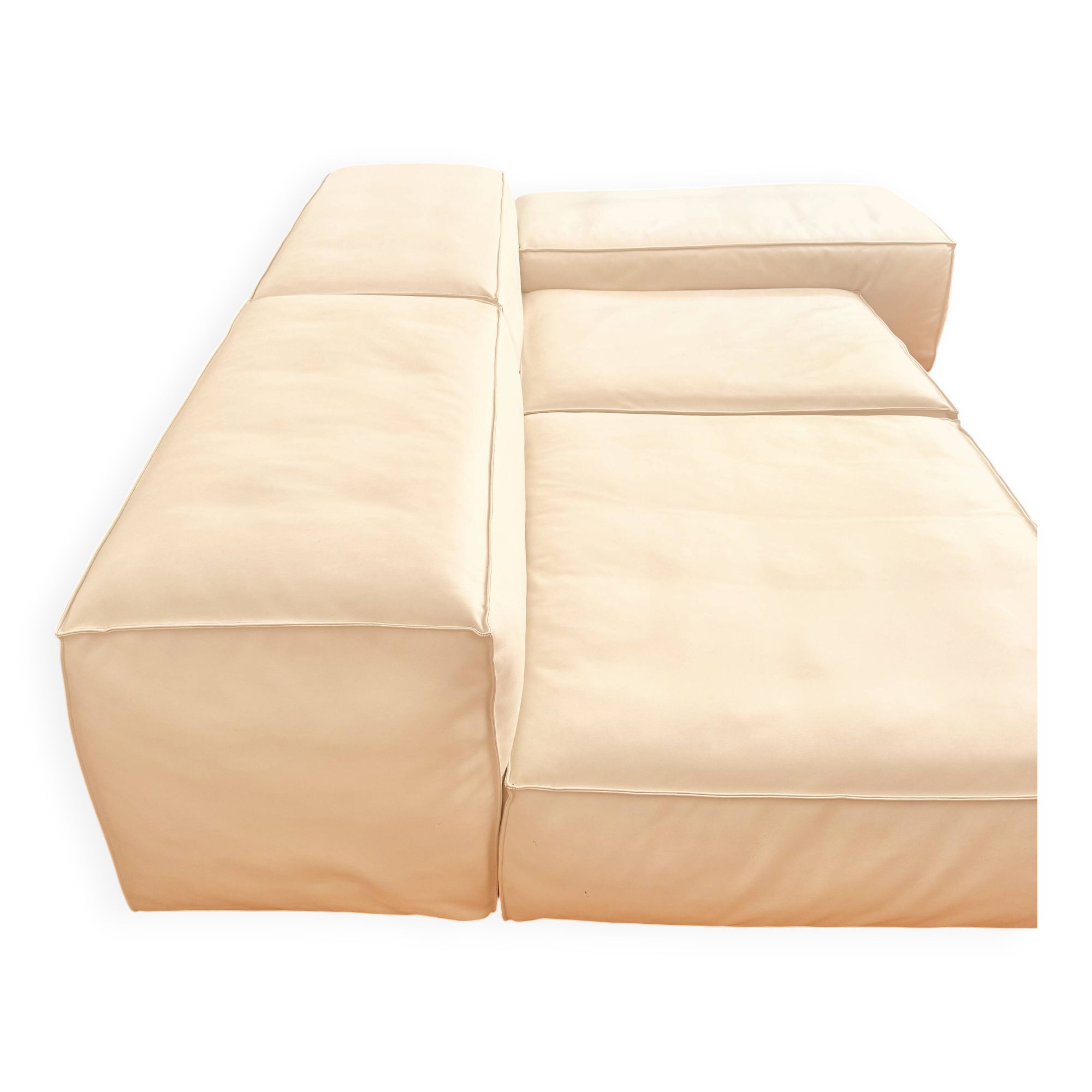 Living Divani Extrasoft sofa in white leather, new condition