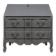 Lacquered Louis XV style balbée writing commode in wood.
