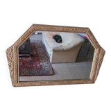 Art Deco hexagonal wooden mirror