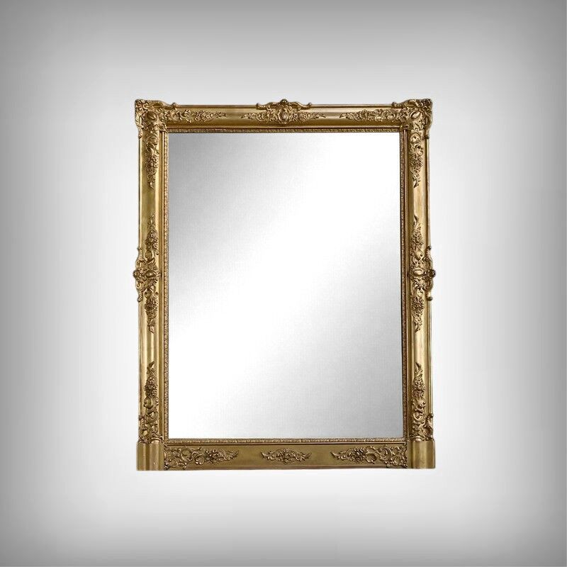 Important gilded wooden mirror, Restoration style – 19th century