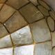 Mother-of-pearl chandelier and brass shape flower 70s