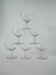 Set of 6 engraved crystal champagne glasses 1950