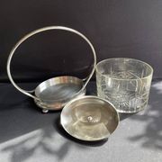 Biscuitier cristal taillé et métal argenté F. W. Quist (1831-1903)