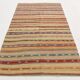 Red & Cream Striped Kilim Rug, 150x260Cm