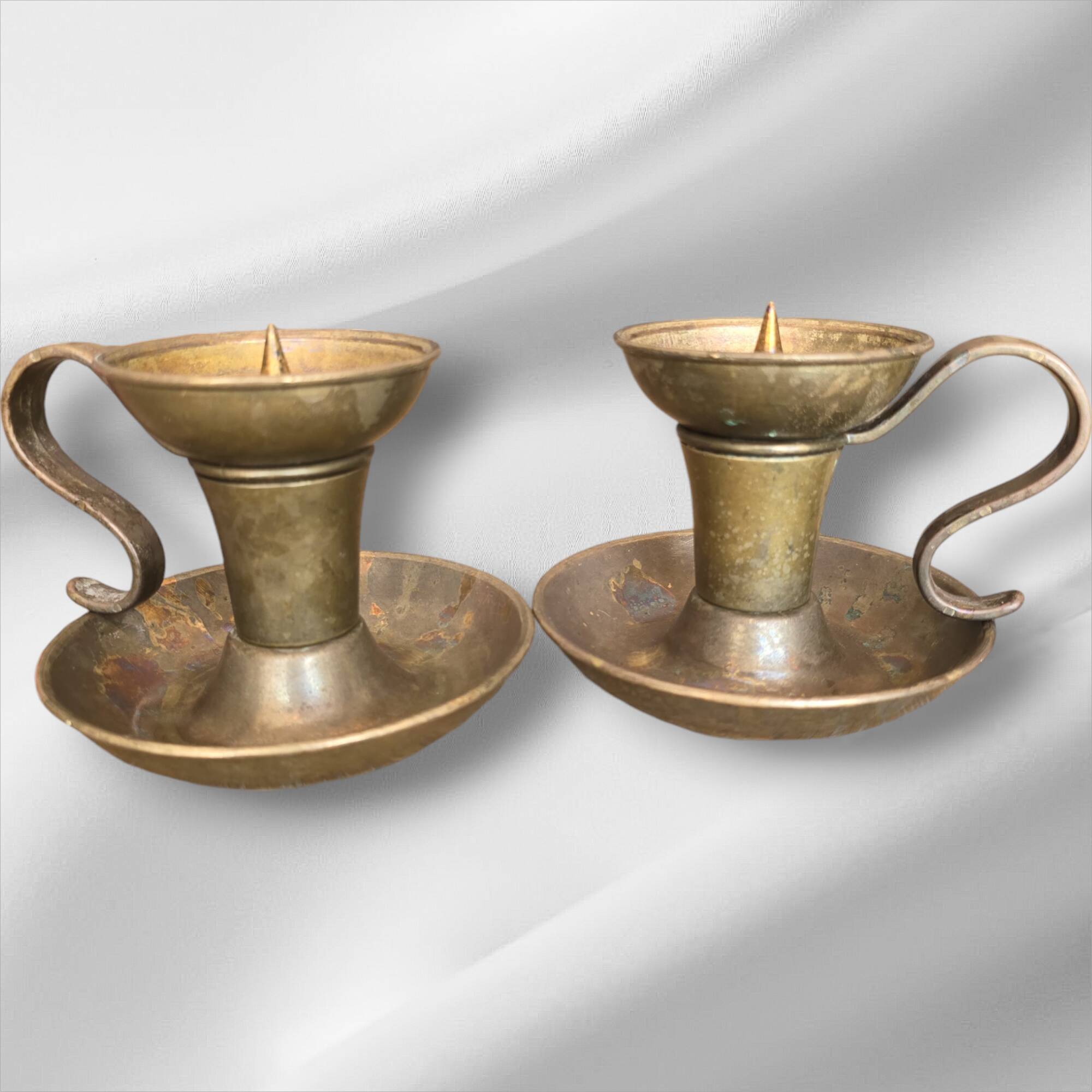 Pair of bronze candlesticks