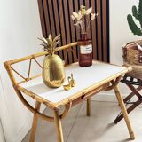 Vintage rattan side table