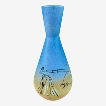 Vase ceramique, humoristique, corrida, tauromachie