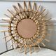 Sun mirror in rattan and bamboo 60s