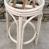 Tabouret De Bar En Rotin Vintage Année 70