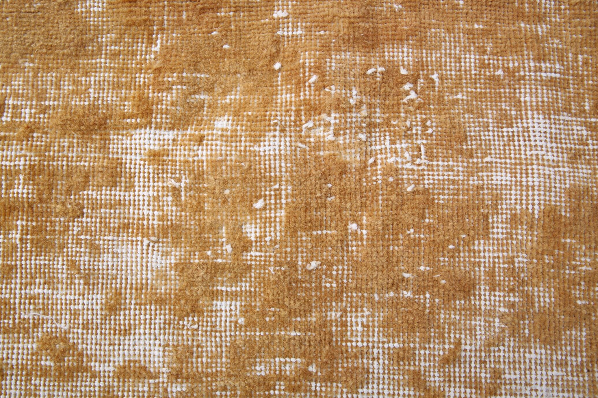 Turkish Traditional Mustard Vintage Area Rug, 108x211Cm