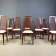 Ensemble de 8 chaises de salle à manger italiennes à dossier haut, années 1980
