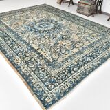 8x11 Rug For Living Room Navy Blue Antique Persian Rug, 260x343Cm