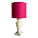 Vintage marble and fuchsia fabric lamp