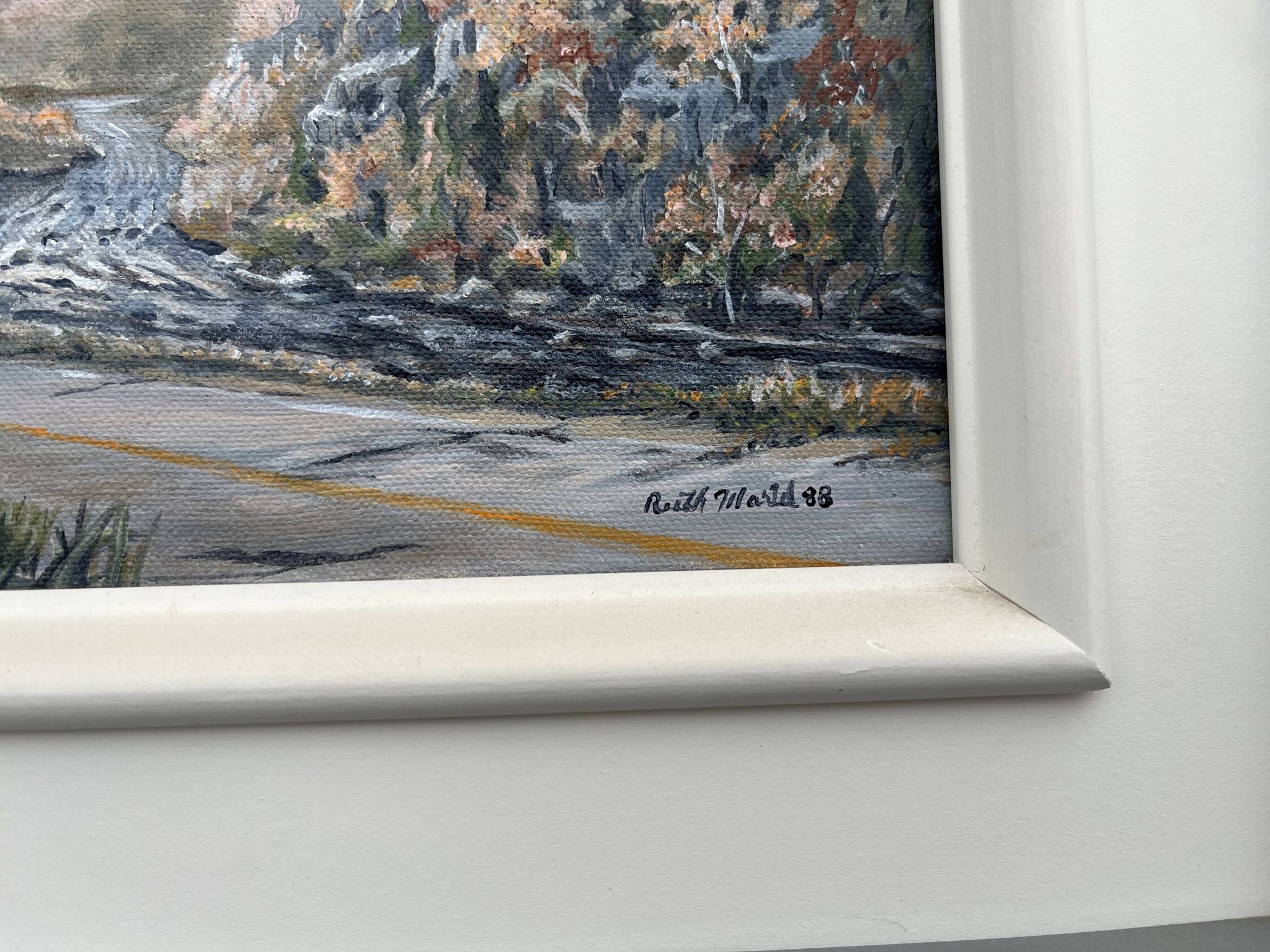 Painting Mountainous landscape with figures Ruth Martel