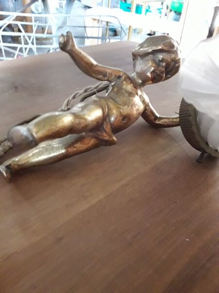 Hanging chandelier / bronze angel dore ep 1940/50