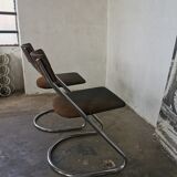 Pair of 1970 cantilever chairs, chrome