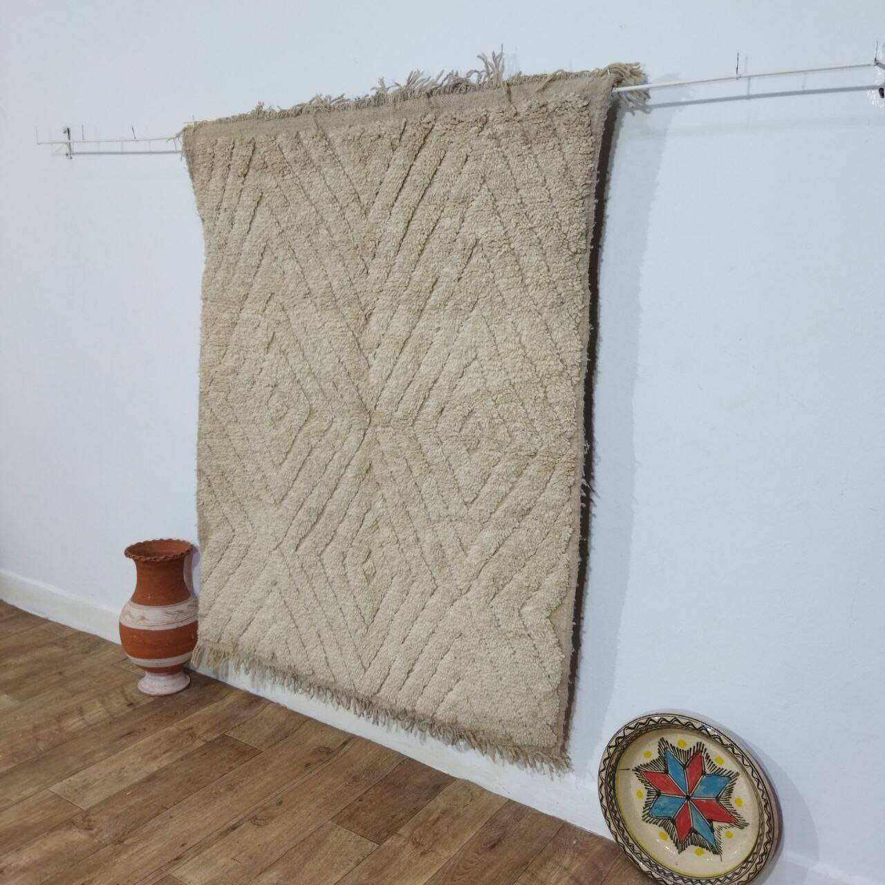 Handmade Moroccan Berber rug 155 X 124 CM