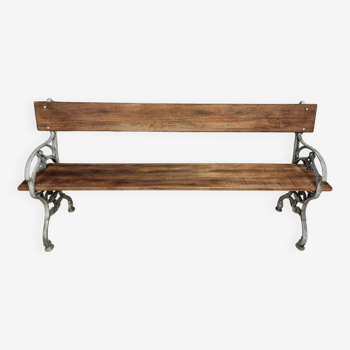 Old garden bench, park bench cast iron with hardwood 170 cm