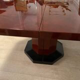 Red lacquered dining table and gold dust, 1970s