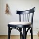 Chaise bistrot bois courbé noir assise rayures