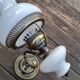 White opaline wall lamp metal, vintage 1960