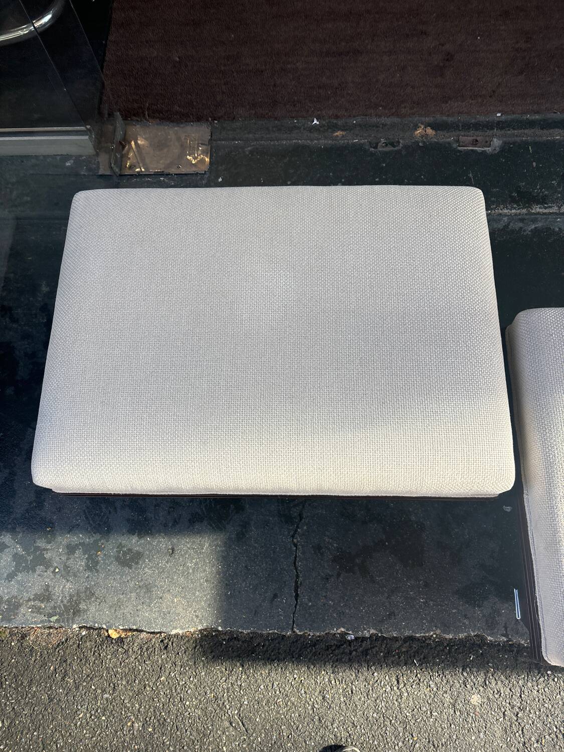 70s wheeled pouffe
