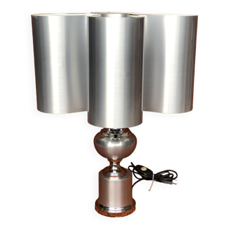 Brushed aluminum table lamp, 1970s